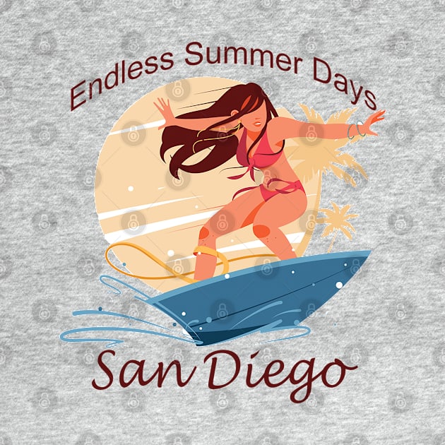 San Diego California surfing girl Ocean Beach by sayed20